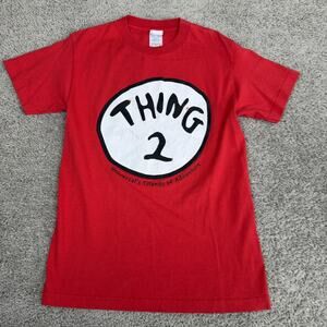 Thing 2 Shirt Mens Small Red Universal Orlando Dr Seuss Graphic Tee Top